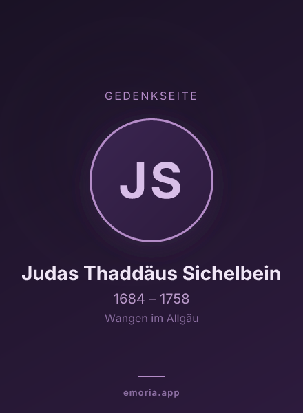 Gedenkportrait von Judas Thaddäus Sichelbein