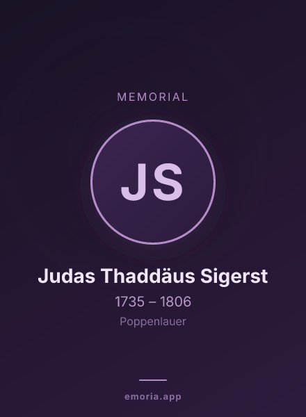 Memorial portrait of Judas Thaddäus Sigerst