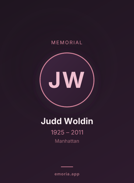 Memorial portrait of Judd Woldin
