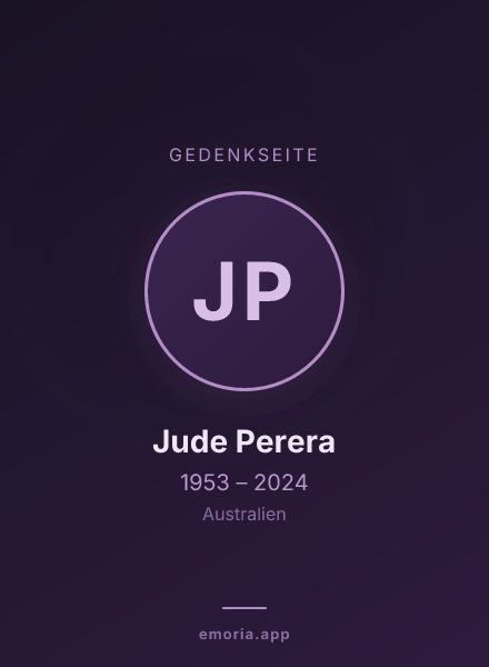 Gedenkportrait von Jude Perera