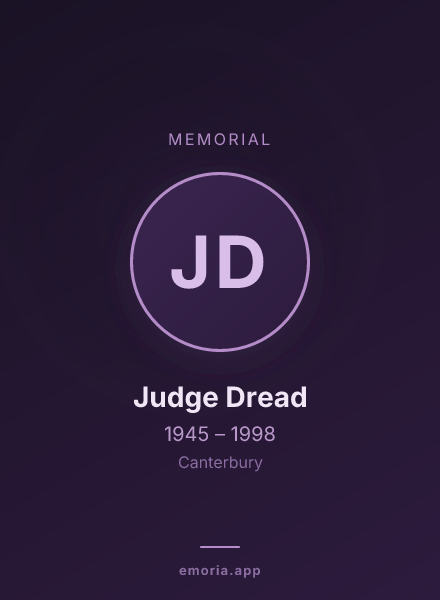 Memorial portrait of Judge Dread