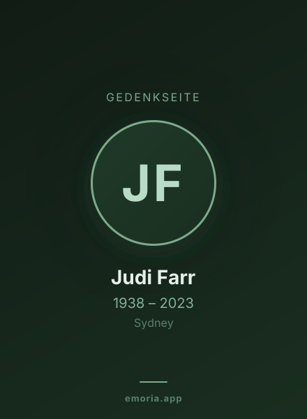 Gedenkportrait von Judi Farr