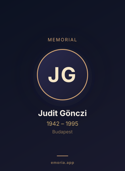 Memorial portrait of Judit Gönczi
