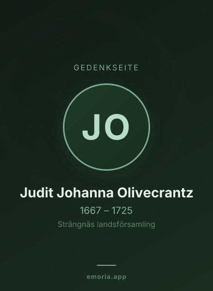 Gedenkportrait von Judit Johanna Olivecrantz