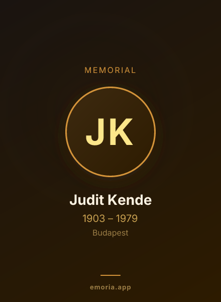 Memorial portrait of Judit Kende