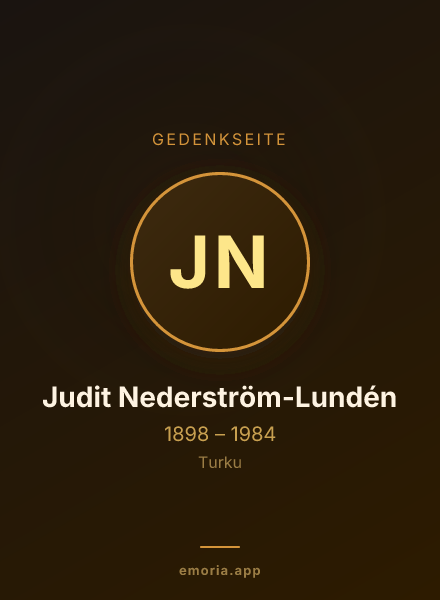 Gedenkportrait von Judit Nederström-Lundén