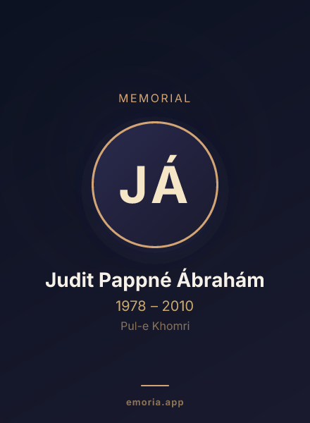 Memorial portrait of Judit Pappné Ábrahám