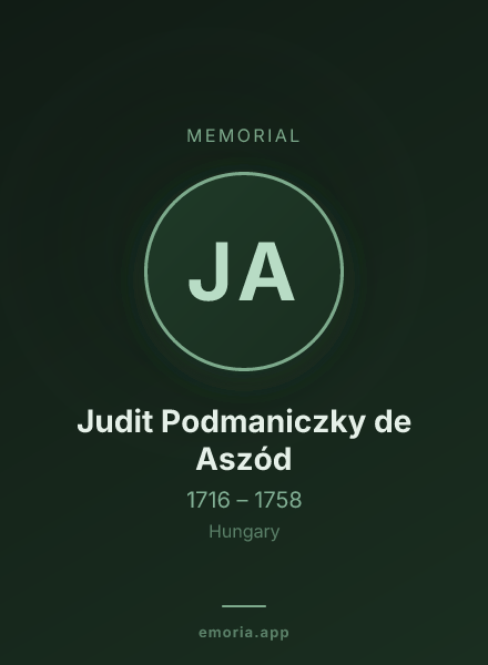 Memorial portrait of Judit Podmaniczky de Aszód