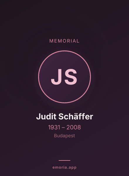Memorial portrait of Judit Schäffer