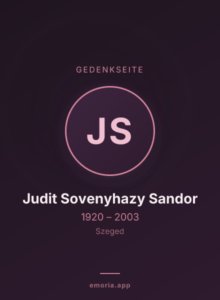 Gedenkportrait von Judit Sovenyhazy Sandor