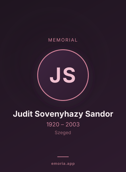 Memorial portrait of Judit Sovenyhazy Sandor