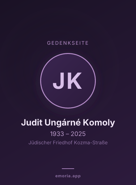 Gedenkportrait von Judit Ungárné Komoly
