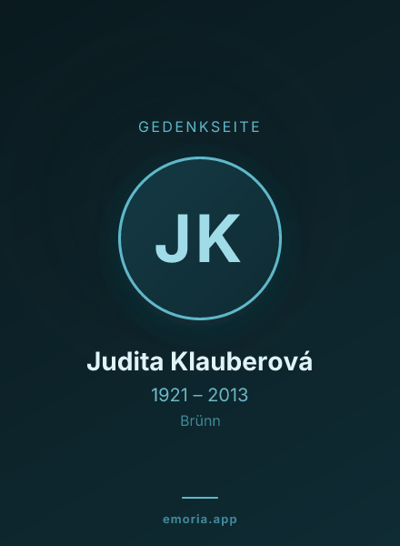 Gedenkportrait von Judita Klauberová