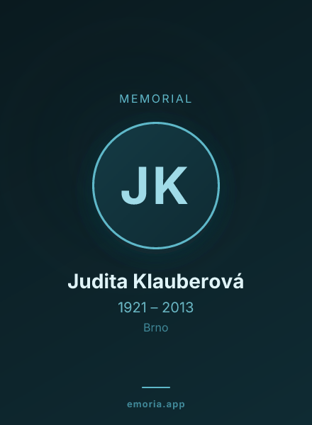 Memorial portrait of Judita Klauberová