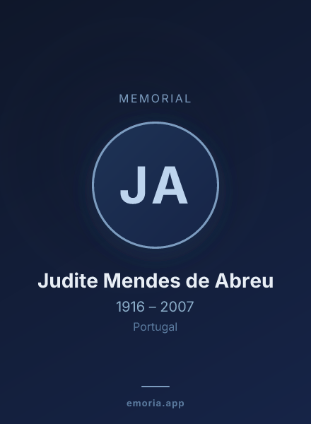 Memorial portrait of Judite Mendes de Abreu