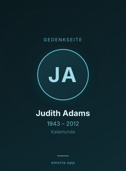 Gedenkportrait von Judith Adams