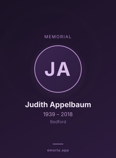 Memorial portrait of Judith Appelbaum