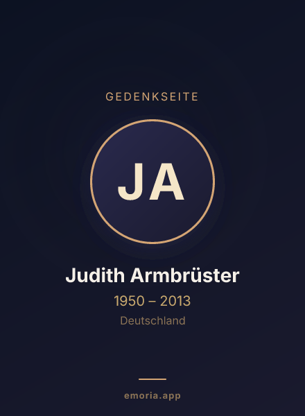Gedenkportrait von Judith Armbrüster