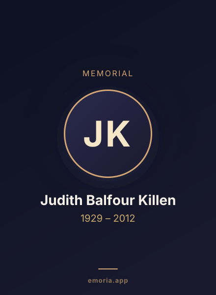 Memorial portrait of Judith Balfour Killen