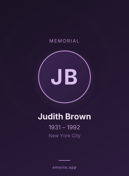 Memorial portrait of Judith Brown