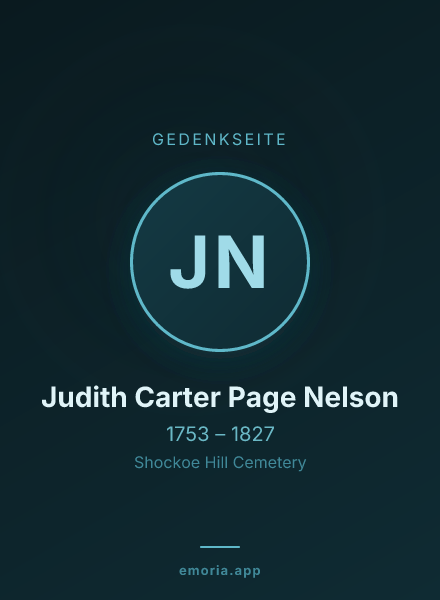 Gedenkportrait von Judith Carter Page Nelson