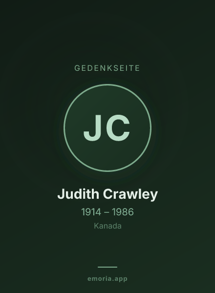 Gedenkportrait von Judith Crawley
