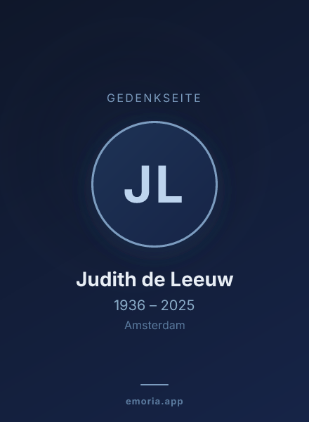 Gedenkportrait von Judith de Leeuw