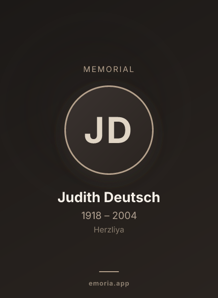 Memorial portrait of Judith Deutsch