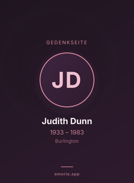 Gedenkportrait von Judith Dunn