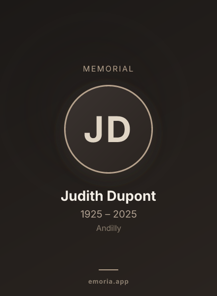 Memorial portrait of Judith Dupont