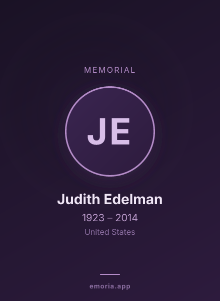 Memorial portrait of Judith Edelman