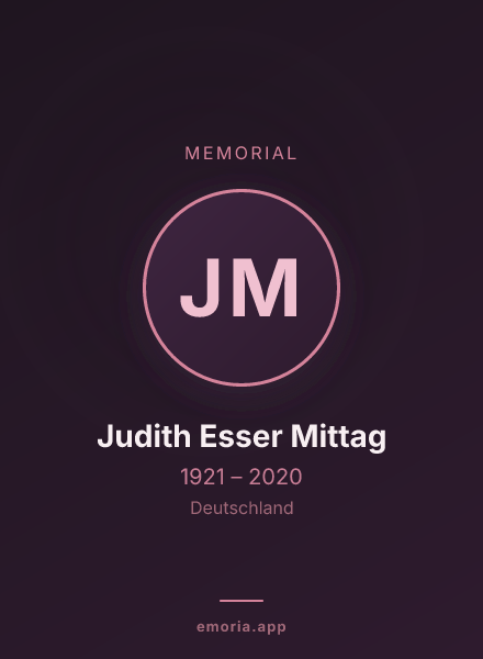 Memorial portrait of Judith Esser Mittag
