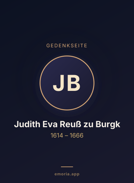 Gedenkportrait von Judith Eva Reuß zu Burgk