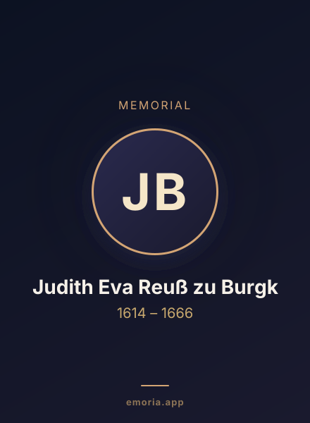 Memorial portrait of Judith Eva Reuß zu Burgk