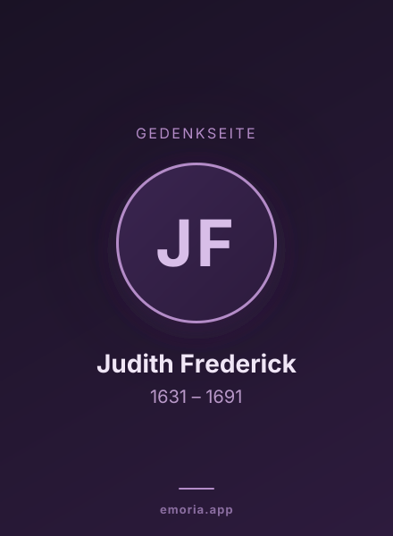 Gedenkportrait von Judith Frederick