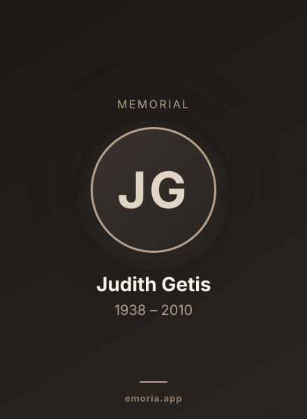 Memorial portrait of Judith Getis