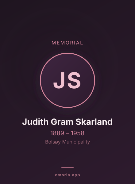 Memorial portrait of Judith Gram Skarland