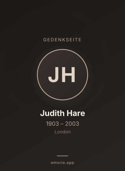 Gedenkportrait von Judith Hare