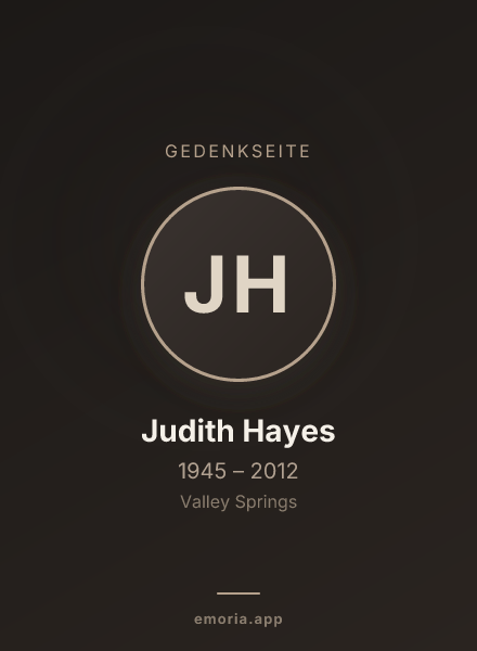 Gedenkportrait von Judith Hayes