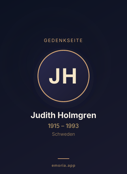 Gedenkportrait von Judith Holmgren