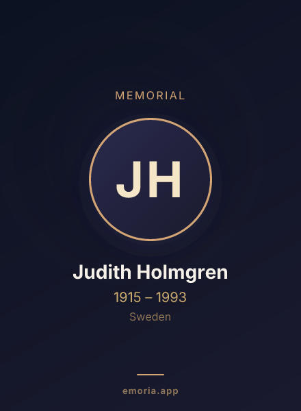 Memorial portrait of Judith Holmgren