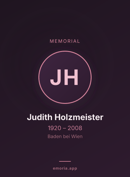 Memorial portrait of Judith Holzmeister