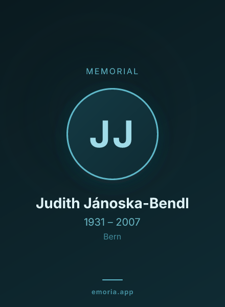 Memorial portrait of Judith Jánoska-Bendl
