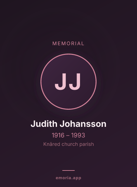 Memorial portrait of Judith Johansson