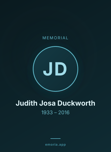Memorial portrait of Judith Josa Duckworth