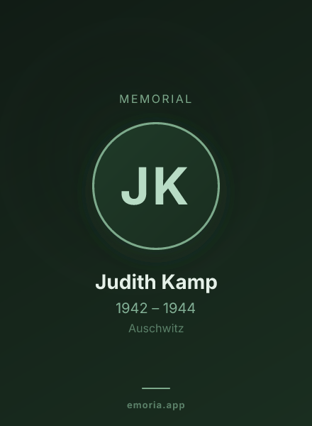 Memorial portrait of Judith Kamp