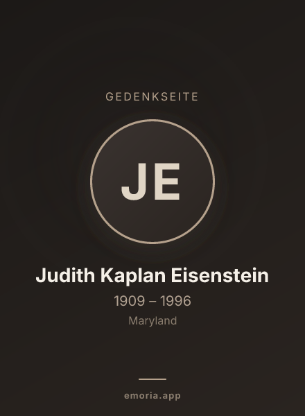 Gedenkportrait von Judith Kaplan Eisenstein