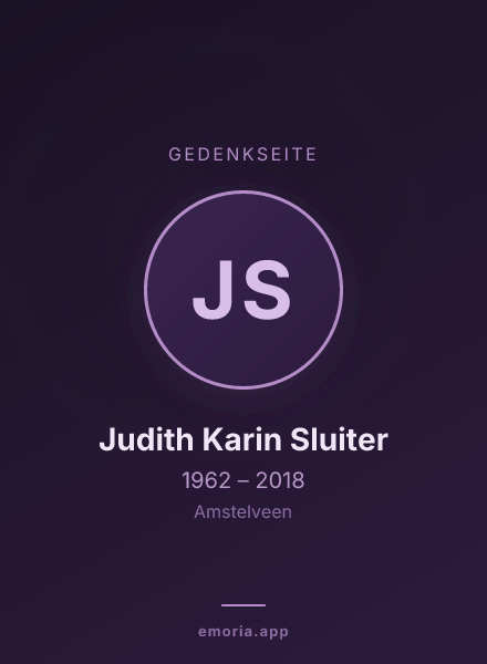 Gedenkportrait von Judith Karin Sluiter