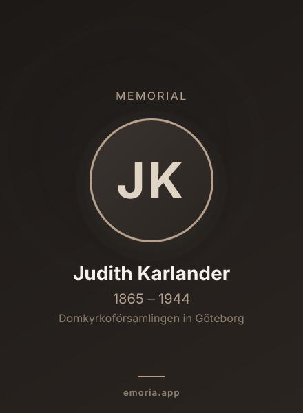 Memorial portrait of Judith Karlander