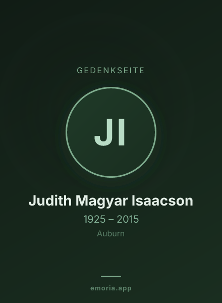 Gedenkportrait von Judith Magyar Isaacson
